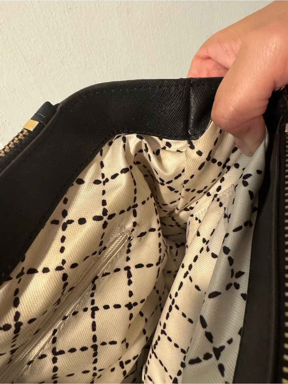 kate spade Black Leather Top-Handle Satchel with Gold Hardware